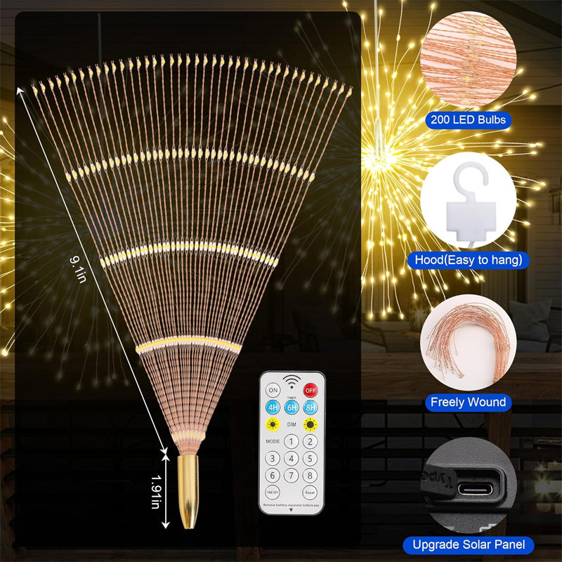 Solar Firework String Lights for Yard & Parties